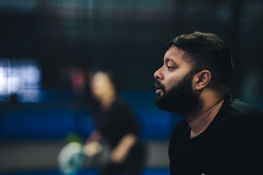 Coach Hasan courtside